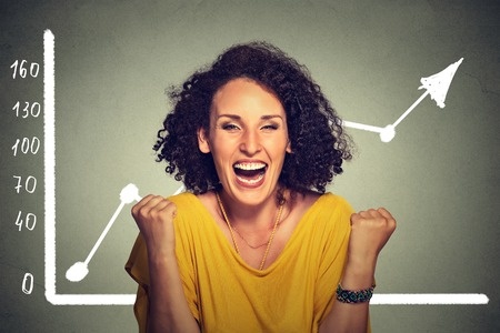 woman with profit graph
